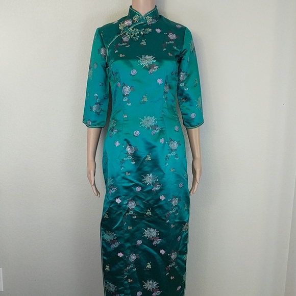 [Peony] Traditional Classic Chinese Cheongsam Gown - Picture 1 of 7